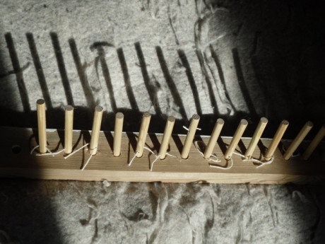hand made peg loom for weaving worries away